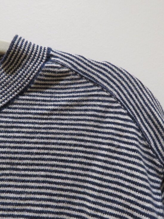 EVERLANE The Organic Cotton Slim Crew Sweater Micro Stripe XL Preppy Minimalist - Picture 4 of 13
